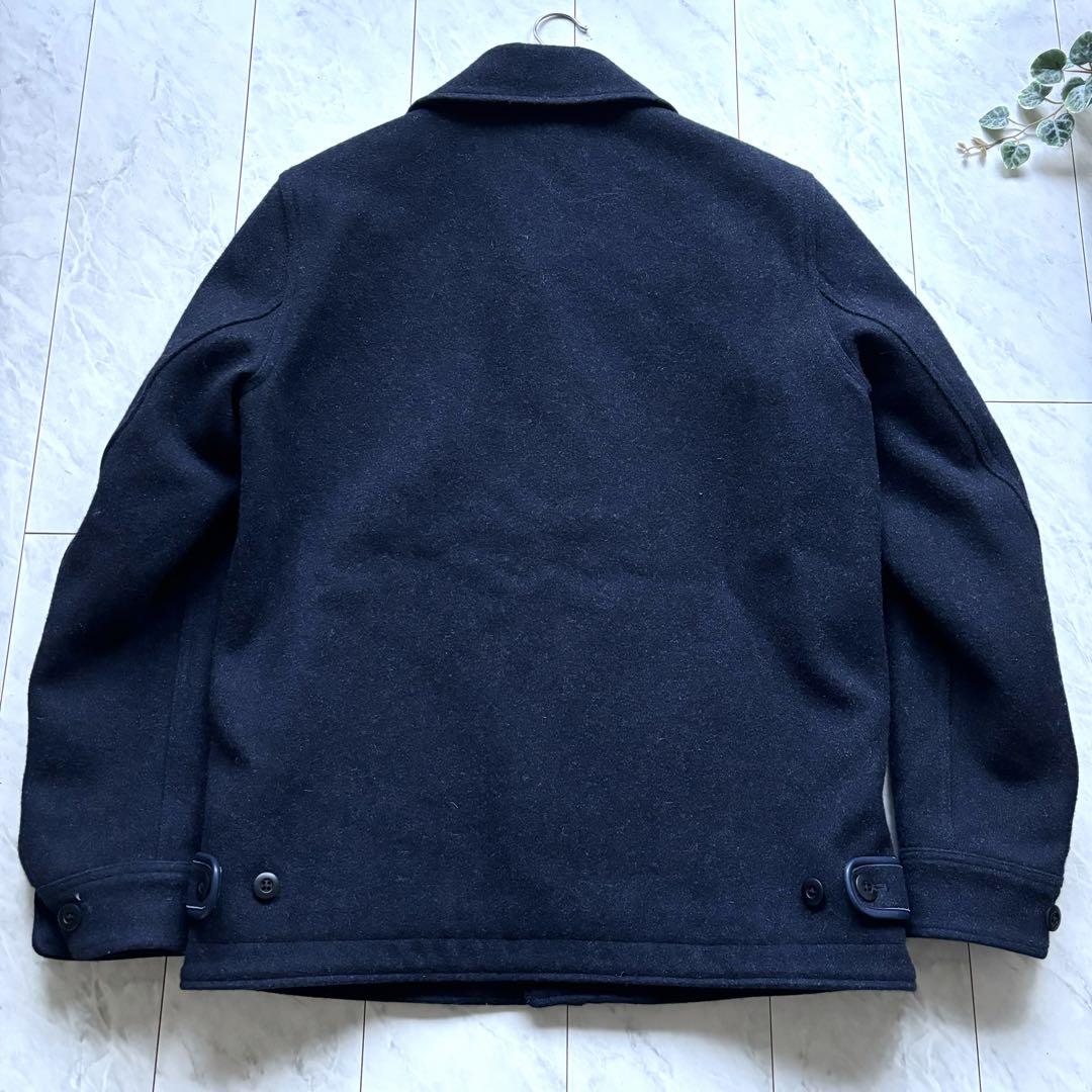 美品【オシャレ】Ron Herman ミドルウールコート　ネイビー　レザー　M