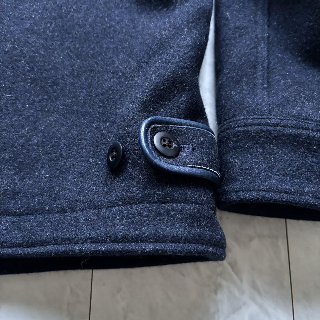 美品【オシャレ】Ron Herman ミドルウールコート　ネイビー　レザー　M