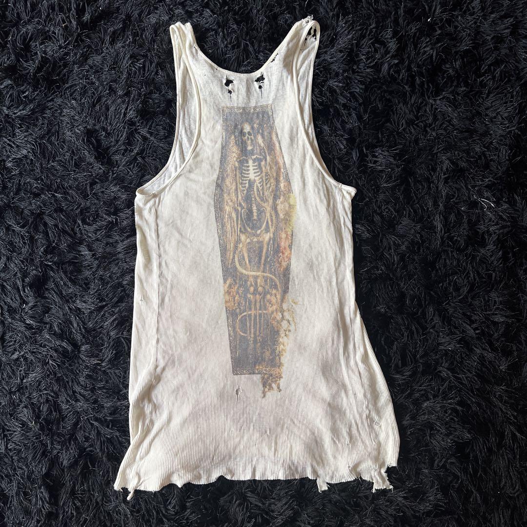 ifsixwasnine FEATHERS スカルボタン装飾　タンクトップ　変形 ifsixwasnine FEATHERS スカルボタン装飾 タンクトップ 変形