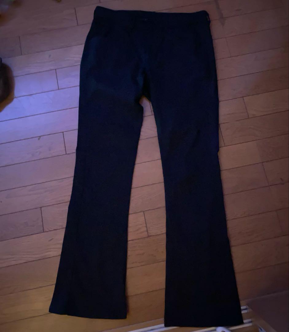 フレアパンツ yokosquad ブラック フレアパンツ yokosquad flexwitme who want it - パンツ激安