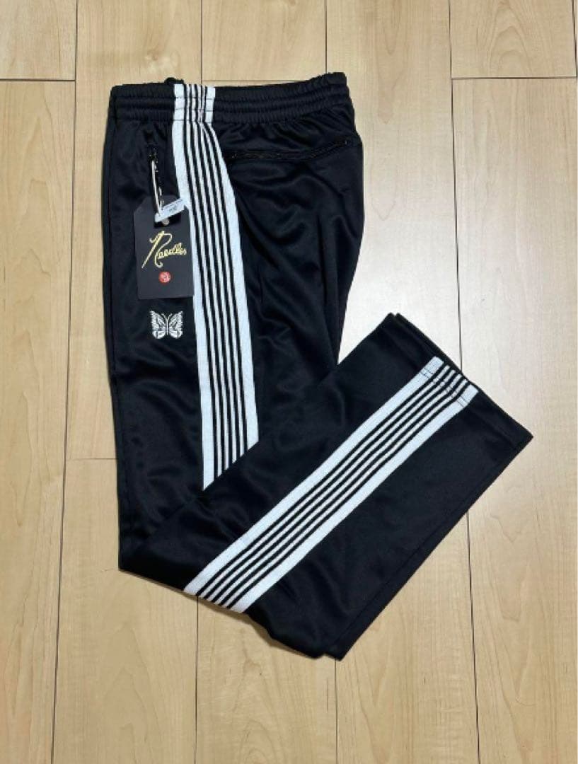 Needles トラックパンツ ブラック ホワイト Mサイズ - メルカリ