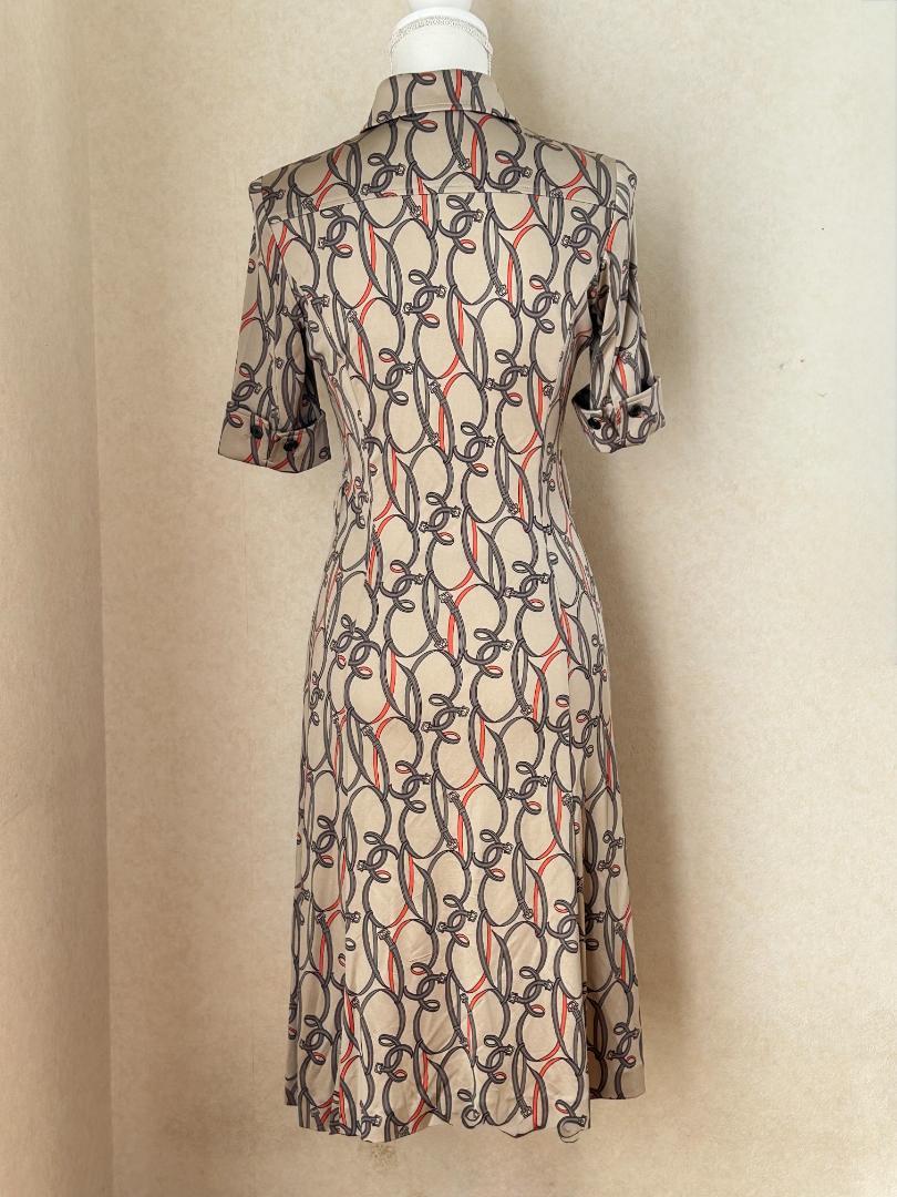 【美品】BURBERRY LONDON シルク100% 総柄シャツワンピース