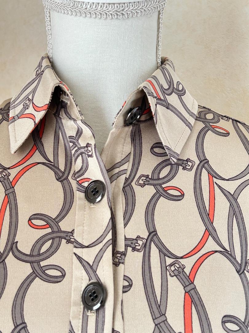 【美品】BURBERRY LONDON シルク100% 総柄シャツワンピース