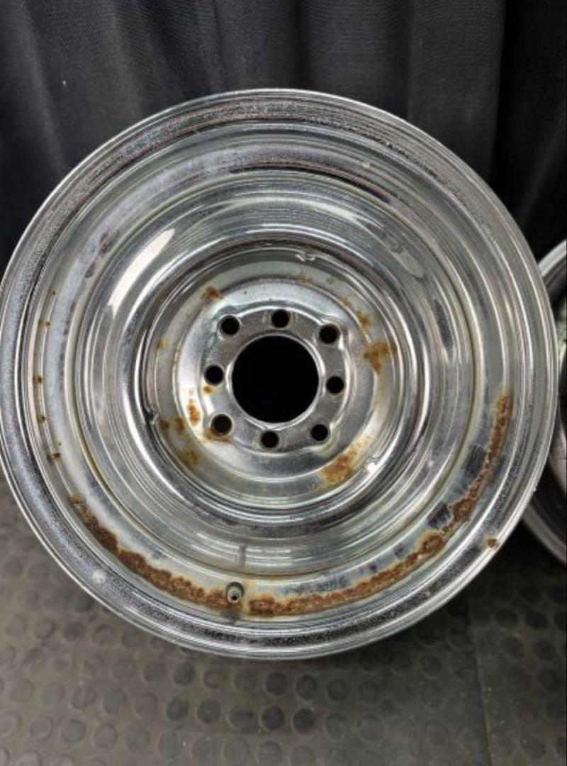 Y　引取　メッキ社外スチールホイール アメリカ製　15×7J 4本セット