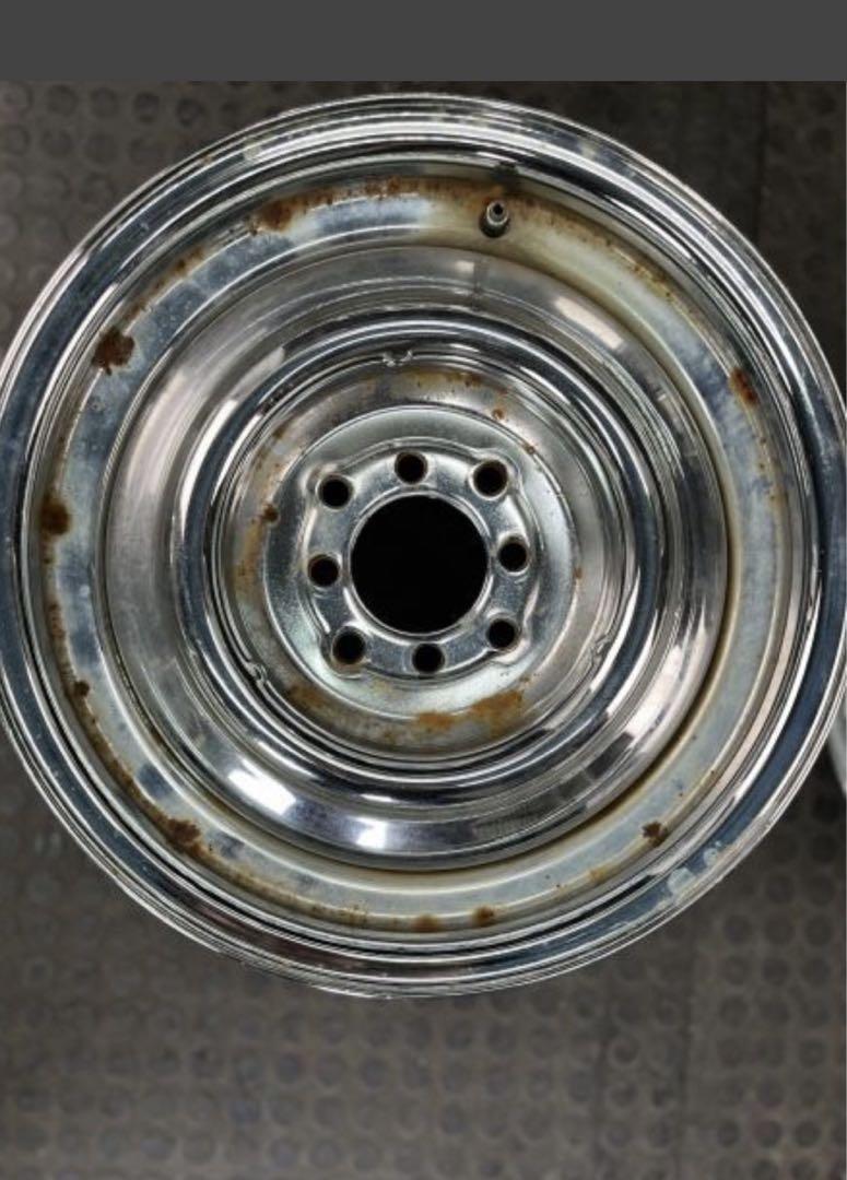 Y　引取　メッキ社外スチールホイール アメリカ製　15×7J 4本セット