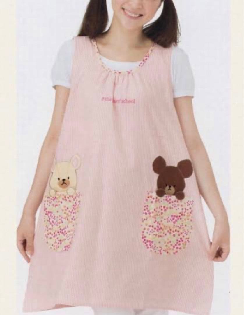 くまのがっこう　お花畑　エプロン