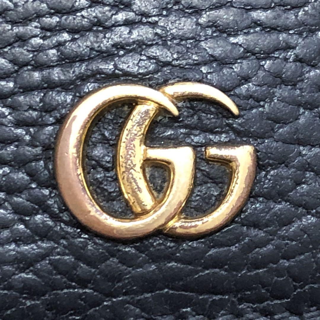 【ファッション好きが選ぶ人気ブランドランキング】 革 GGマーモント 折り wホック 財布 グッチ 黒 FQ151 コンパクト 小物