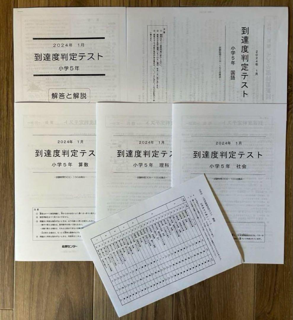 能開センター2024年 最新版　実力判定テスト　到達判定テスト 能開センター 中学受験実力判定模試 到達度判定テスト 2024年度