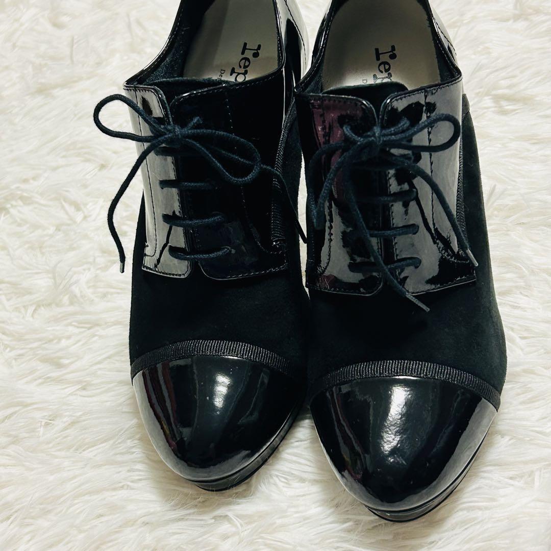 美品 レペット repetto ブーティ ハイヒール エナメル　ブラック 37