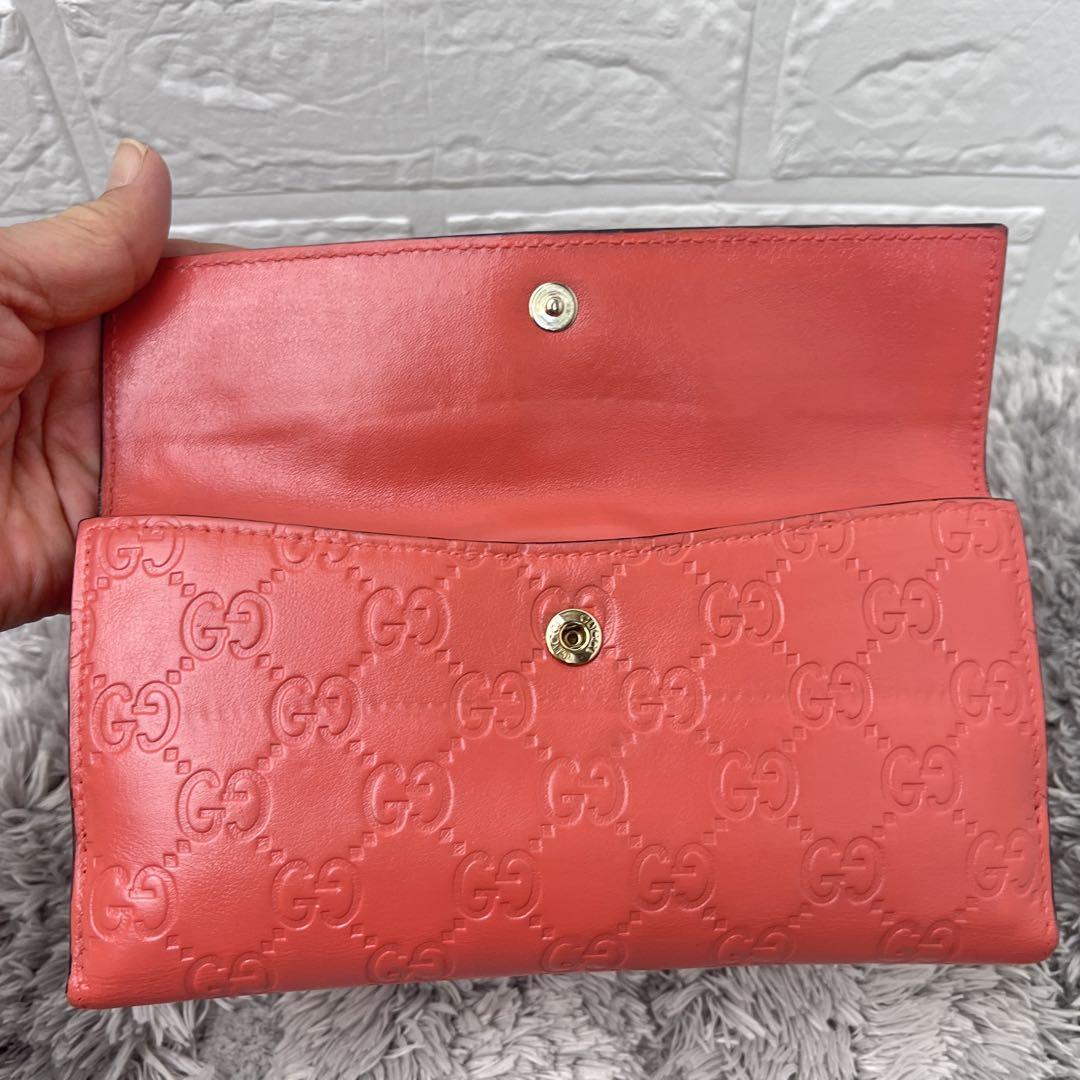 美品✨GUCCI シマ　Wホック　インターロッキング金具　長財布　レディース