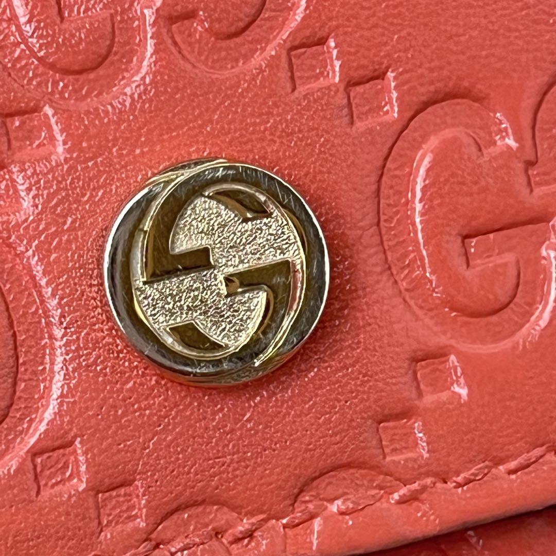 美品✨GUCCI シマ　Wホック　インターロッキング金具　長財布　レディース