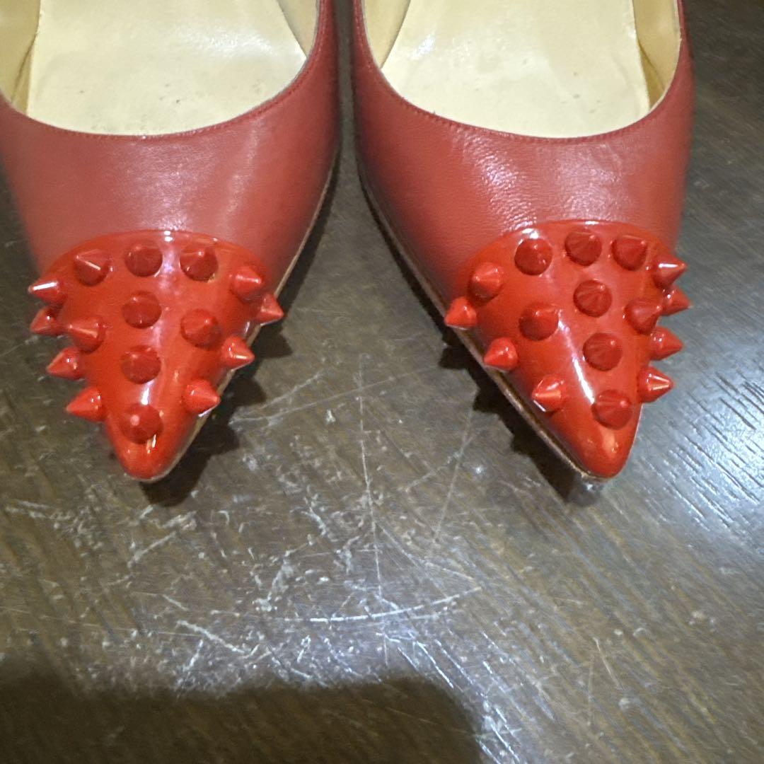 赤いスパイク付きハイヒール 38 1/2 Christian Louboutin 赤いスパイク付きハイヒール 38 1/2 Christian Louboutin - メルカリ