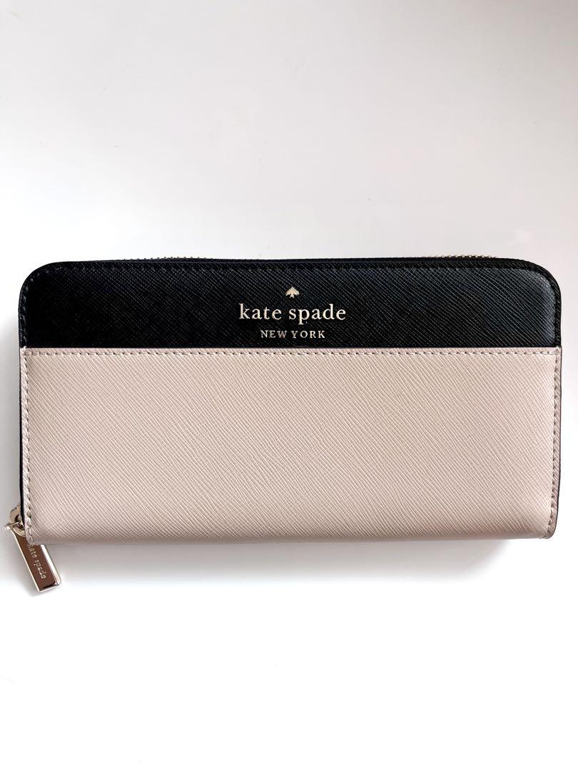 【新品未使用保管品】kate spade 長財布 バイカラーブラック/ベージュ