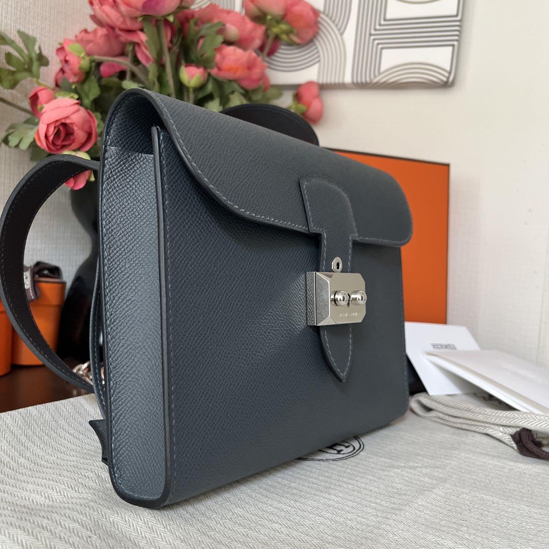 HERMES サックアデペッシュ　21 ダークグレー ショルダーバッグ　極美品