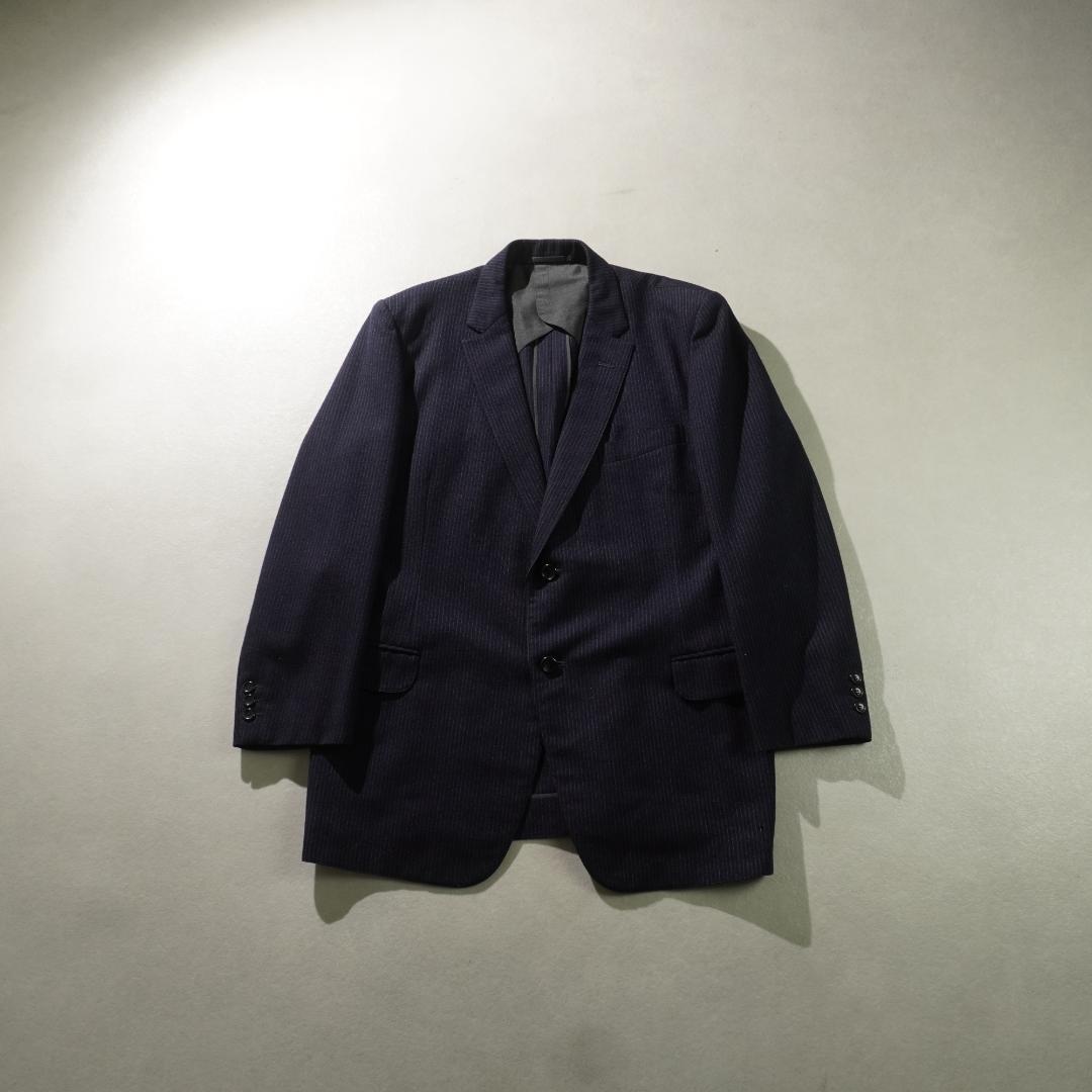 DORMEUIL ストライプ柄シングルセットアップスーツ ネイビー/UW354