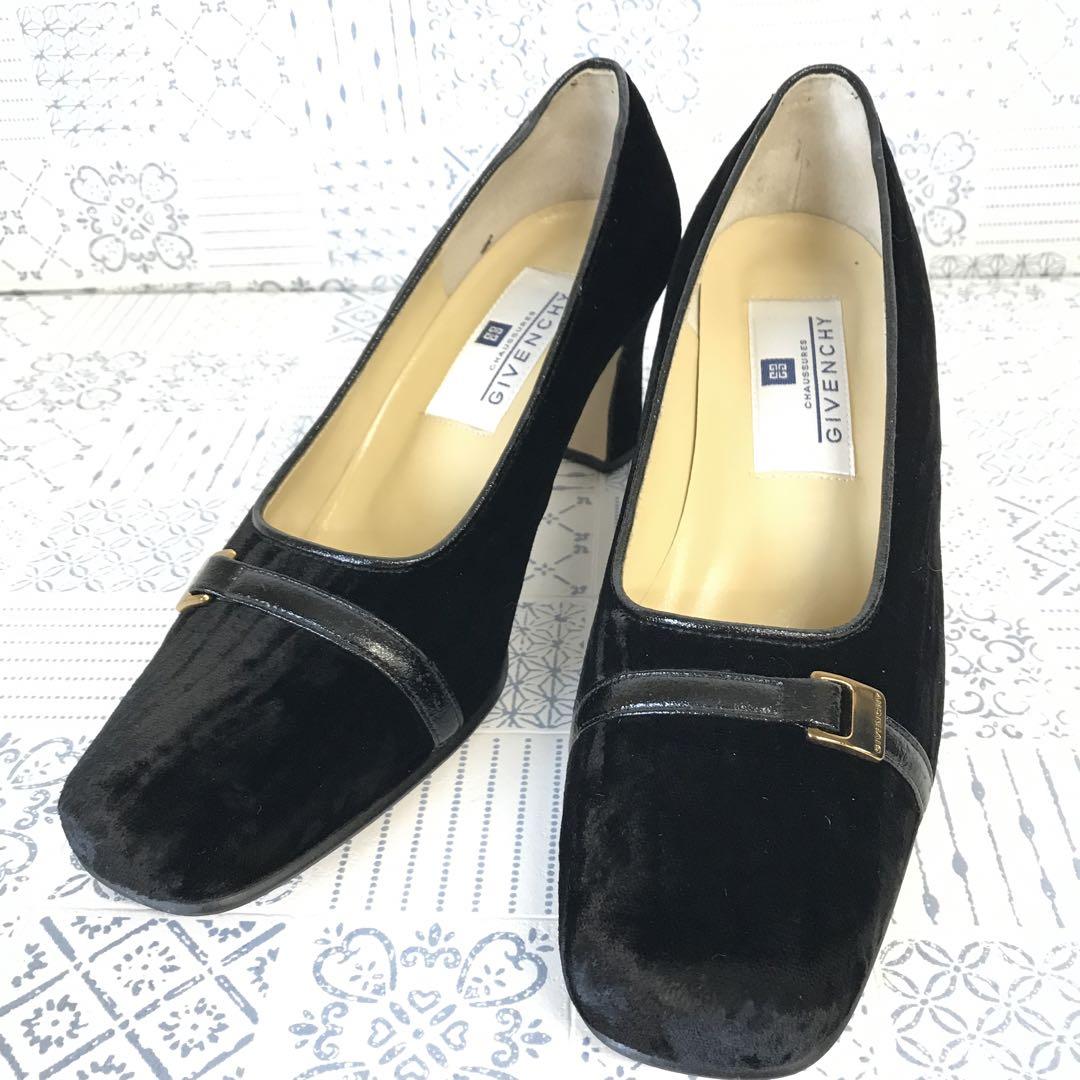 GIVENCHY ジバンシー スウェード ブラック パンプス 36 - メルカリ