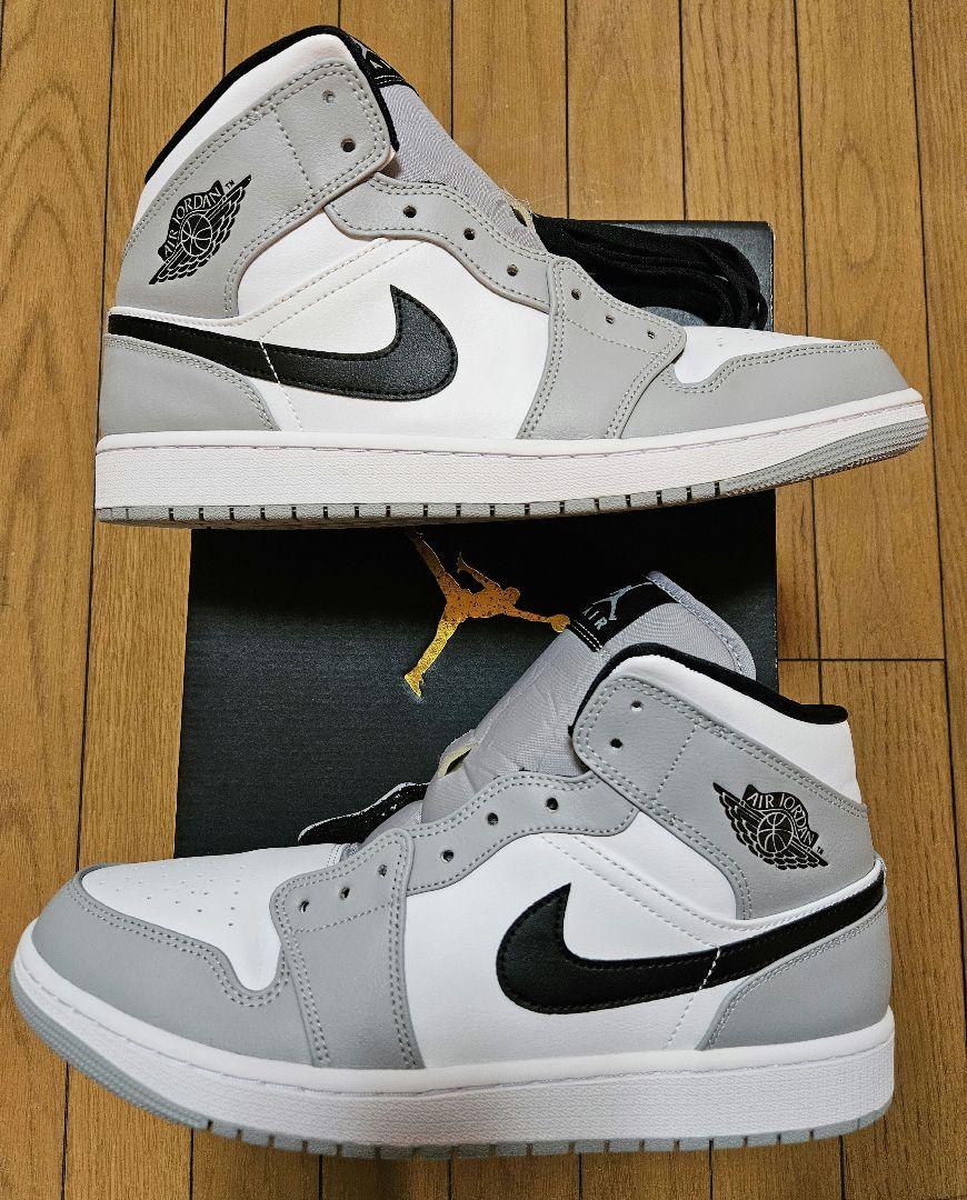 Nike Jordan 1 Mid 30㎝ 12 ホワイト/グレー/ブラック