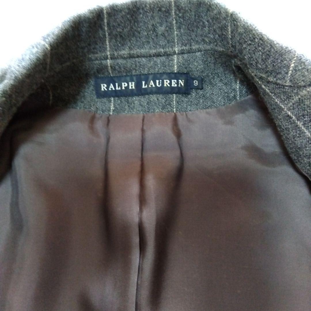 Ralph Lauren テーラードジャケット サイズ9 グレー ストライプ Ralph Lauren テーラードジャケット サイズ9 グレー ストライプ