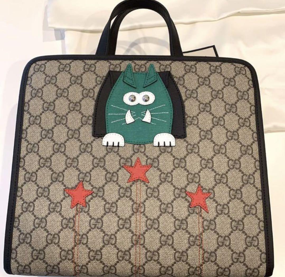 GUCCI キッズ　チルドレン　バッグ　グッチ　トート　バッグ　猫