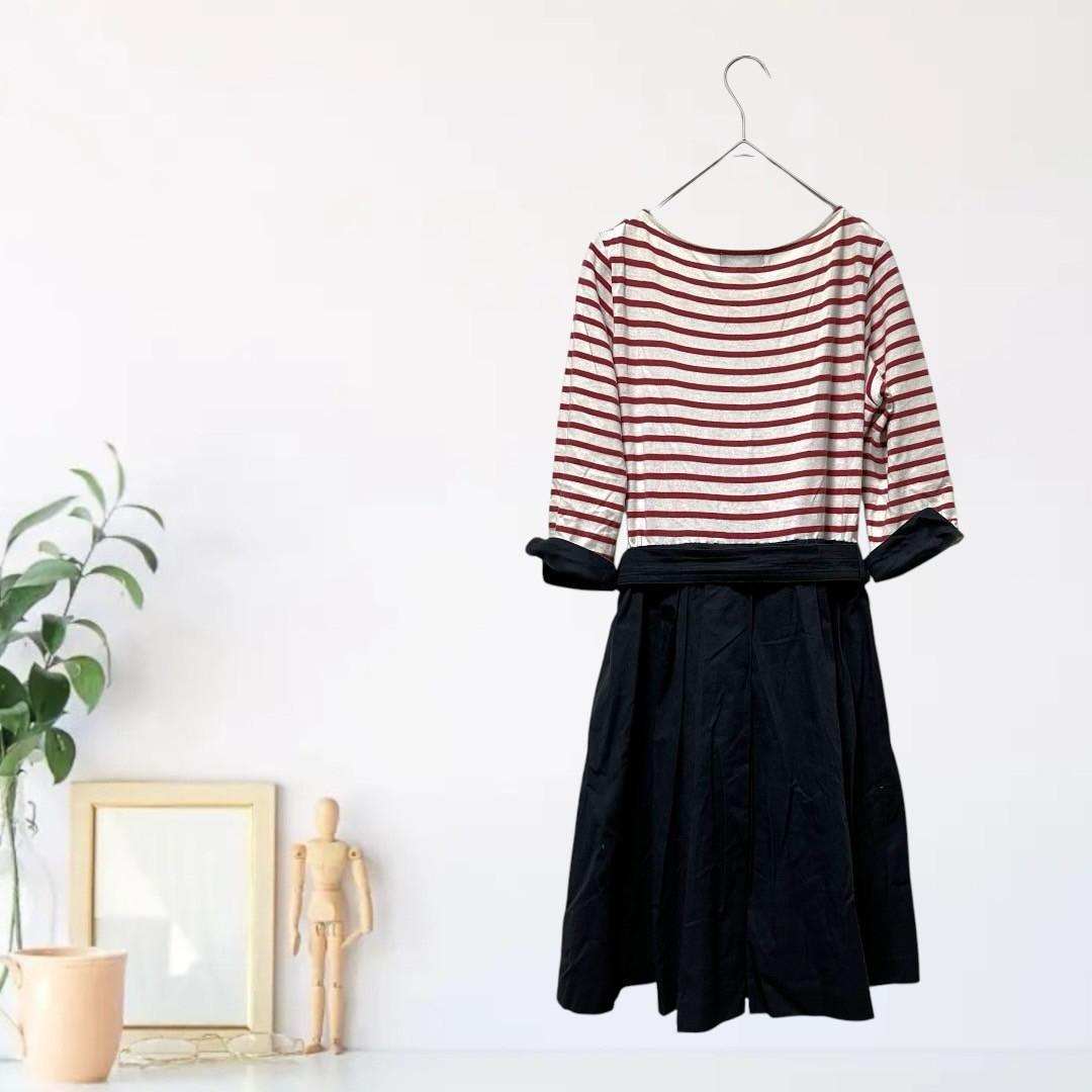 sm376【S】ブルーレーベルクレストブリッジ ジャージー編地 ティアード切替