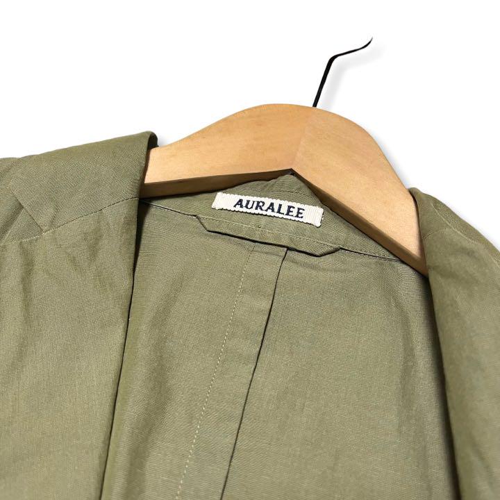 美品 AURALEE オーラリー ハイカウントフィンクスシャンブレー 安い正本 【美品】AURALEEテーラードジャケット ネイビー シャンブレージャケット テーラードジャケット