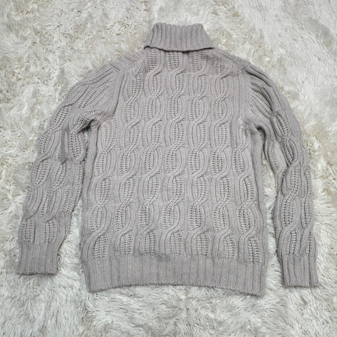 美品　グランサッソ  カシミヤ100％　ハイネックニット　アイボリー　Lサイズ