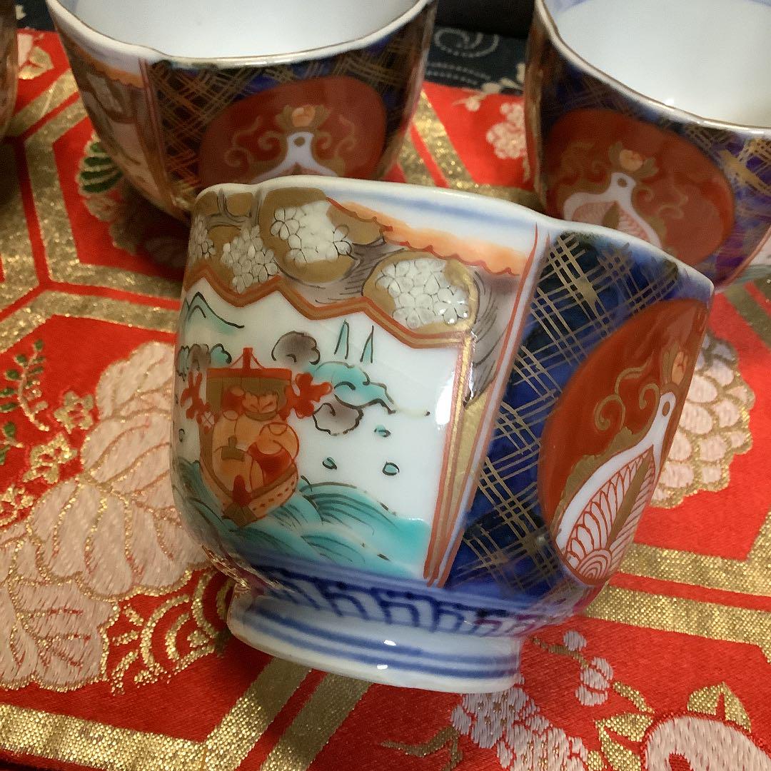 HOT人気セール サイクリング様専用 古伊万里 染錦 金欄色絵 宝舩 蕎麦猪口 5客 幕末〜明治 LUJv5-m34654176742 品質保証人気SALE