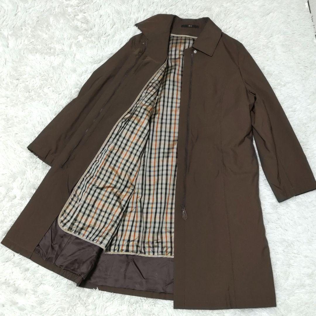 美品　ダックス　ステンカラーコート　中綿　ロング　ライナー付き　ハウスチェック