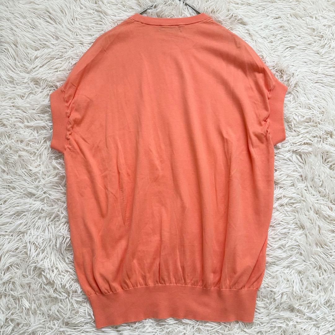 23SS✨ドゥロワー　16G天竺編みクルーフレンチスリーブニット　オレンジ