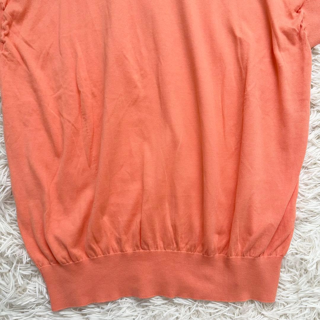 23SS✨ドゥロワー　16G天竺編みクルーフレンチスリーブニット　オレンジ