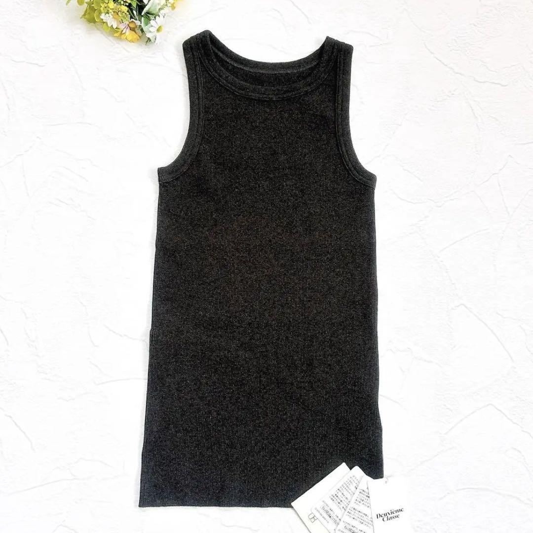 美品 deuxieme classe LOREL RIB タンクトップ グレー LOREL D RIB タンクトップ（ニット／セーター）｜Deuxieme