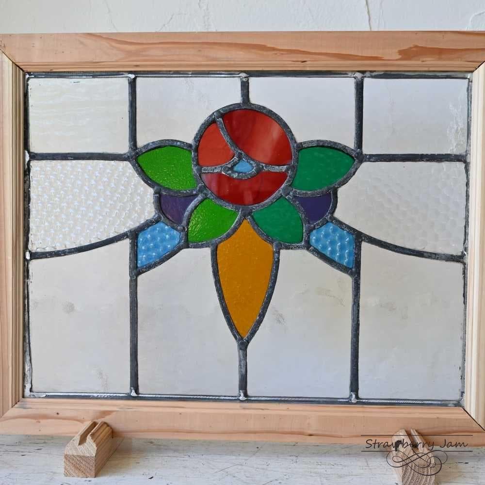 L3506-93-12 英国アンティーク ステンドグラス 窓枠 建材 インテリア