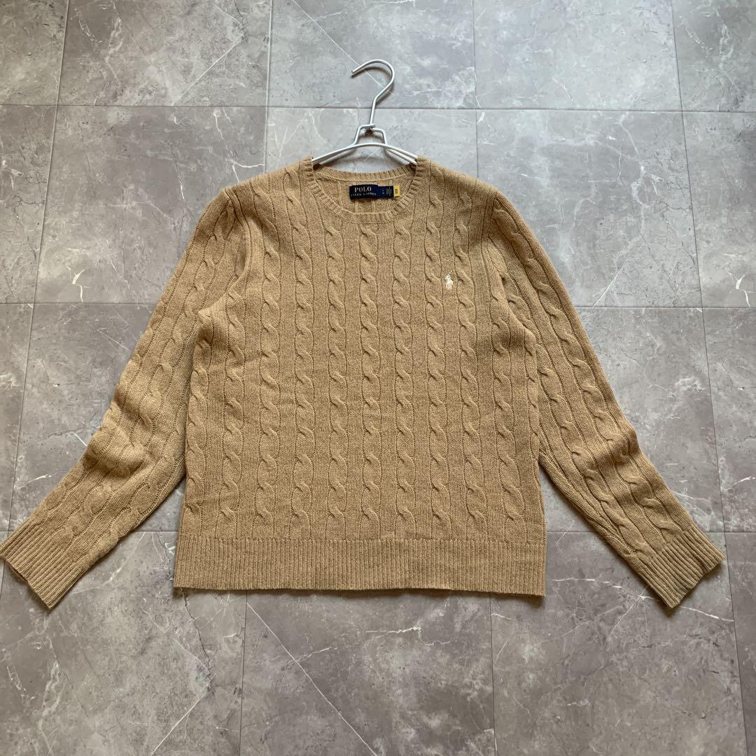 ポロラルフローレン ケーブル編みニット カシミヤ混 ベージュ