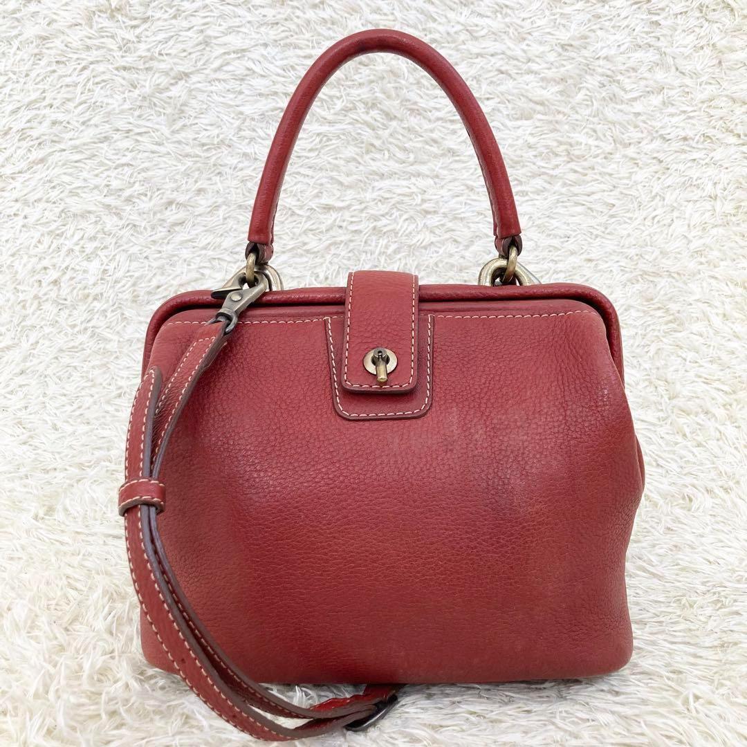 美品 土屋鞄 ショルダーバッグ ポストミニショルダー 2way レザー 赤