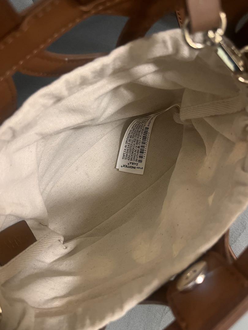 ZARA ブラウン カットアウト かごバッグ　ザラ