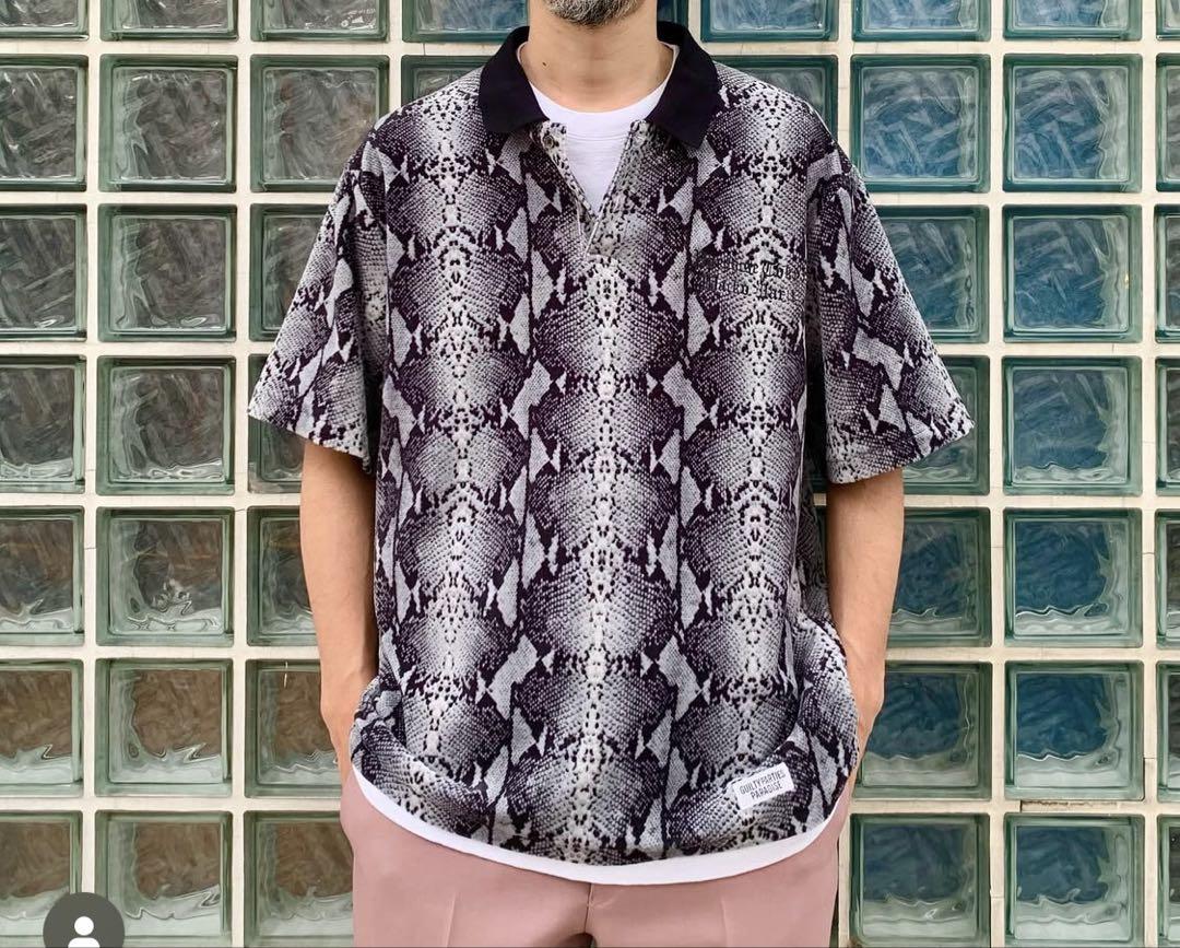 wacko maria python velour polo shirt