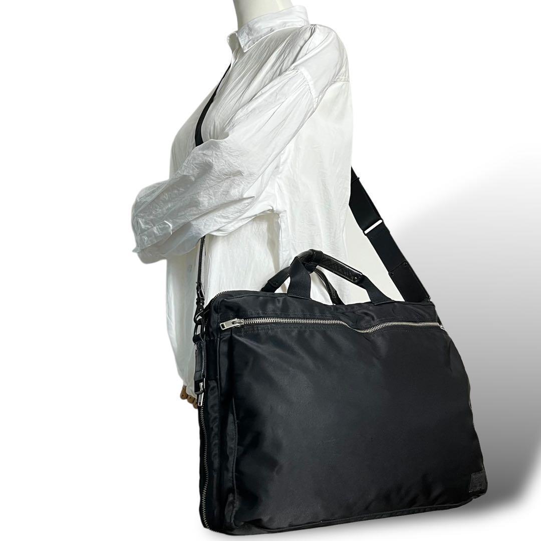 【良品】PORTER ポータービジネスバッグ 2way 大容量 A4収納可994