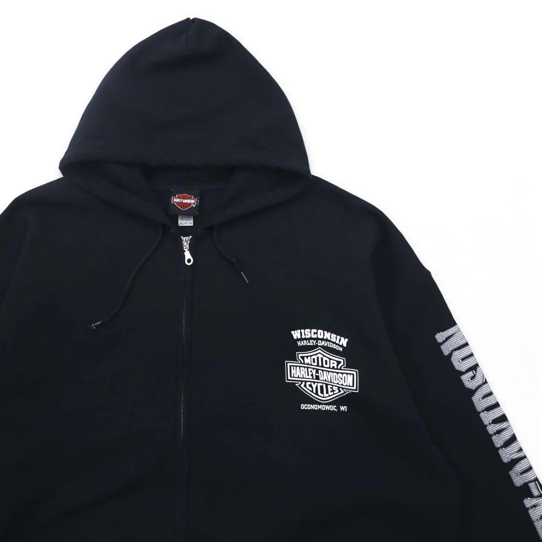 HARLEY-DAVIDSON ブラック パーカー L Spirit of Freedomジップアップフーディ（パーカー）｜Harley