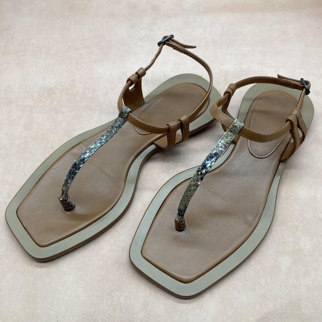 未使用級】PELLICO ペリーコ 35サイズ22.5cm トングサンダル 茶