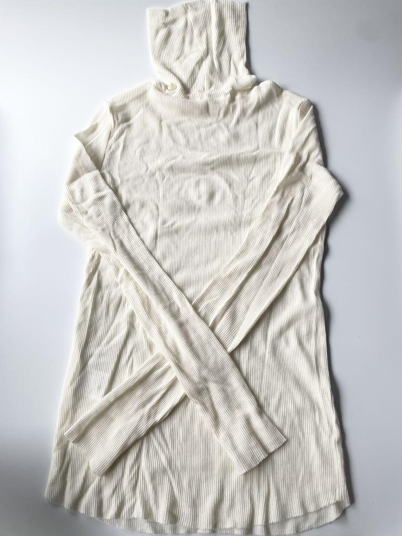 SOEJU ソージュカシミヤ混タートルネックカットソー WHITE Fサイズ
