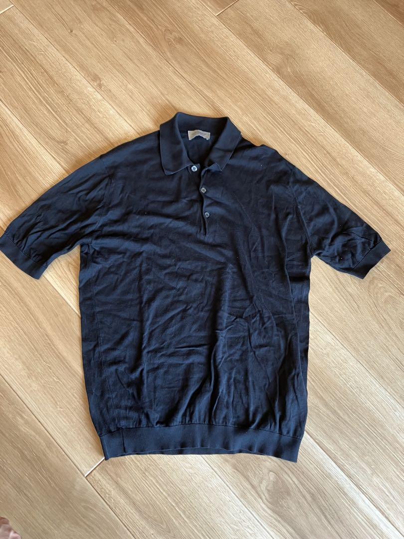 JOHN SMEDLEY ジョンスメドレー Mサイズコットン ポロシャツ 黒