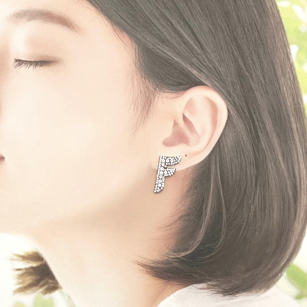 【希少・美品】FENDI フェンディ レディース ピアス スタッド F ロゴ 画像10