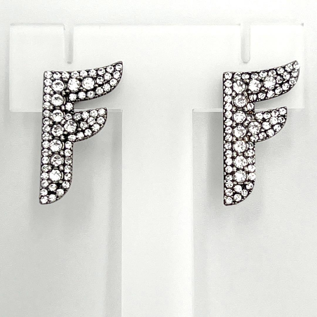 【希少・美品】FENDI フェンディ レディース ピアス スタッド F ロゴ 画像2