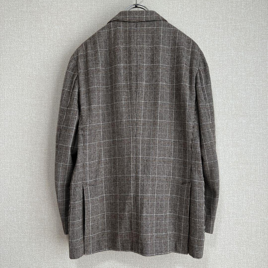 【極美品】高級 LARDINI ウィンドウペン テーラードジャケット 48