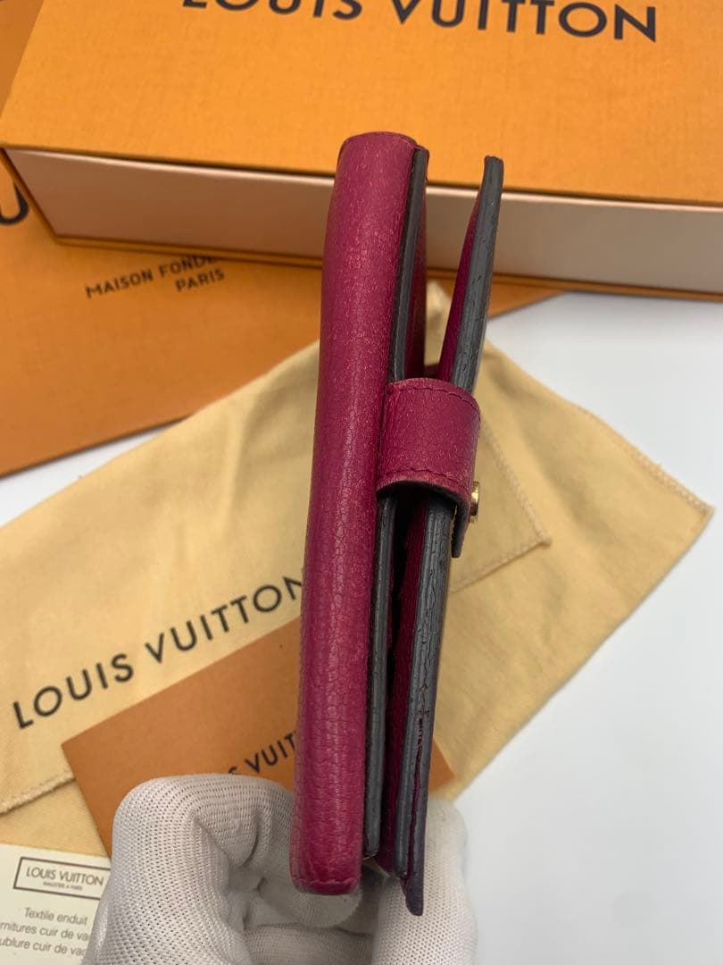 LOUIS VUITTON 二つ折り財布 ダークブラウン/ピンク P55