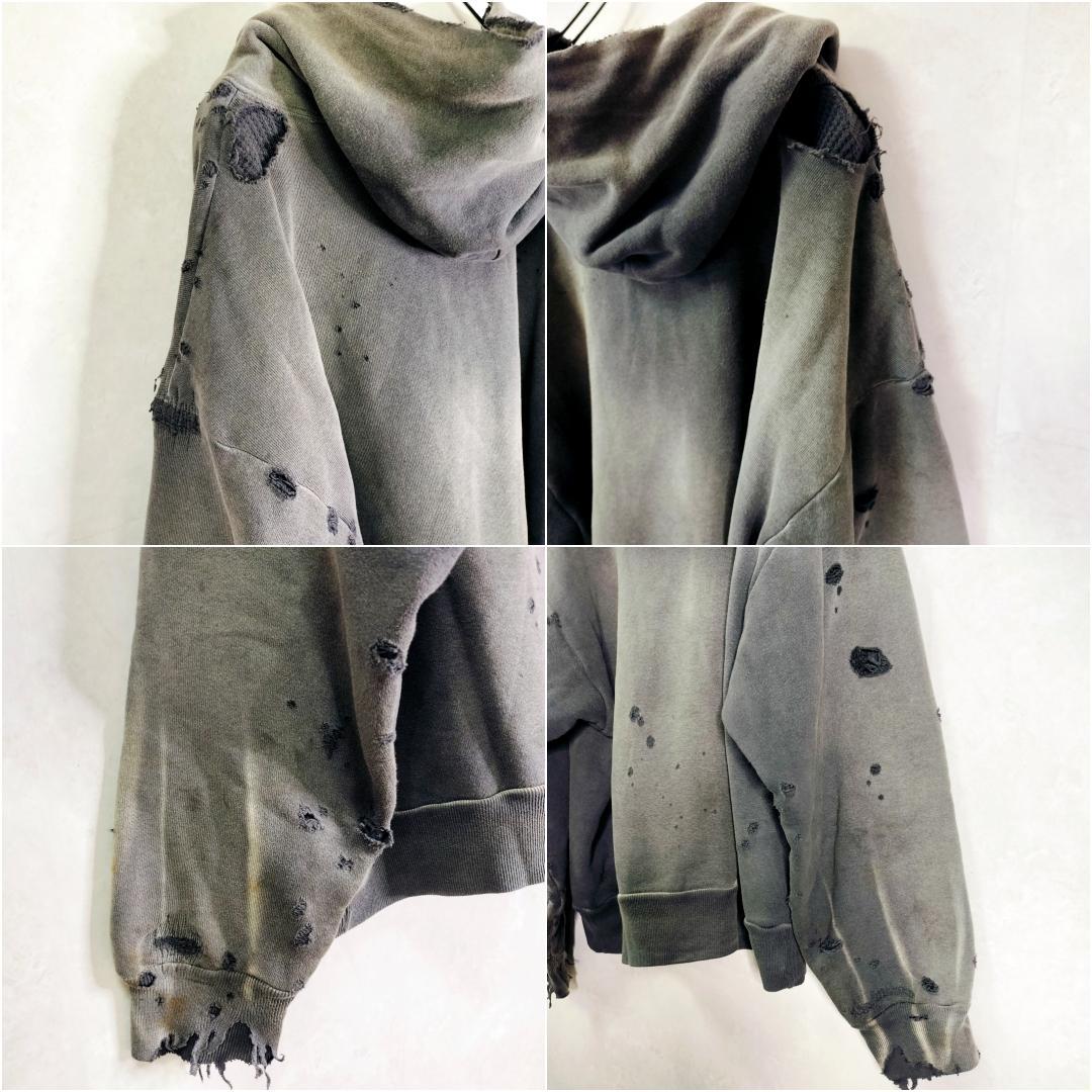 未使用✨️24AW セントマイケル ダメージ加工 プルオーバーパーカー M