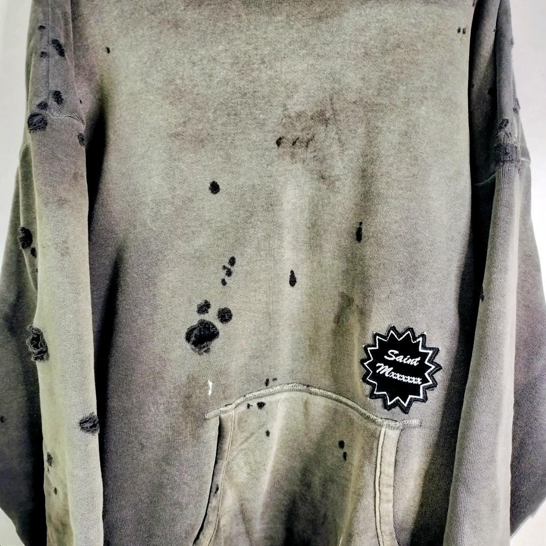 未使用✨️24AW セントマイケル ダメージ加工 プルオーバーパーカー M