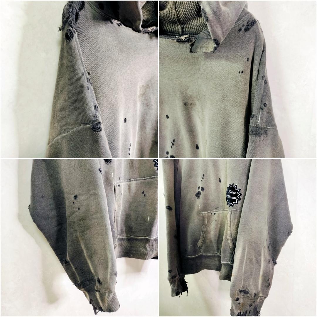 未使用✨️24AW セントマイケル ダメージ加工 プルオーバーパーカー M