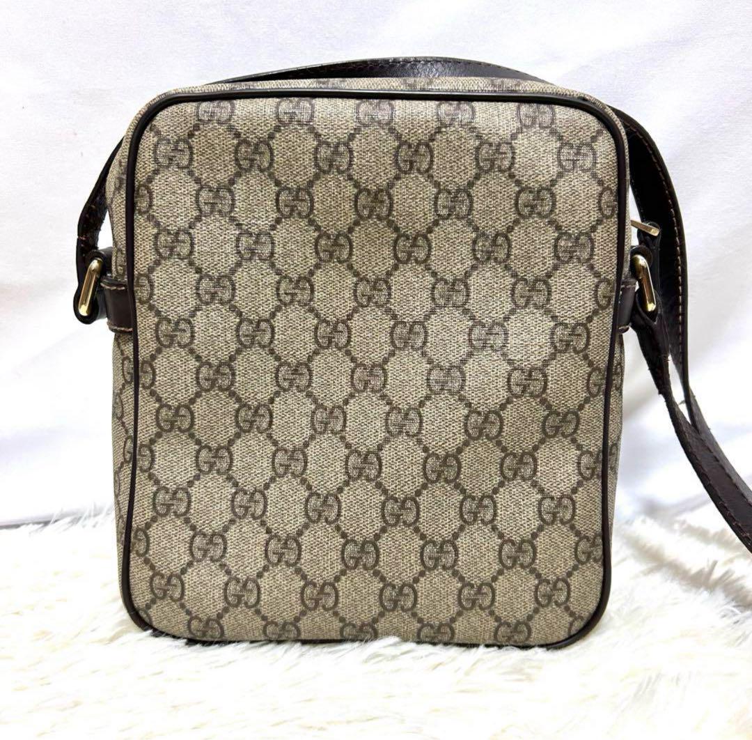 GUCCI グッチ　シマ　GG ショルダーバッグ　pvc レザー　ベージュ