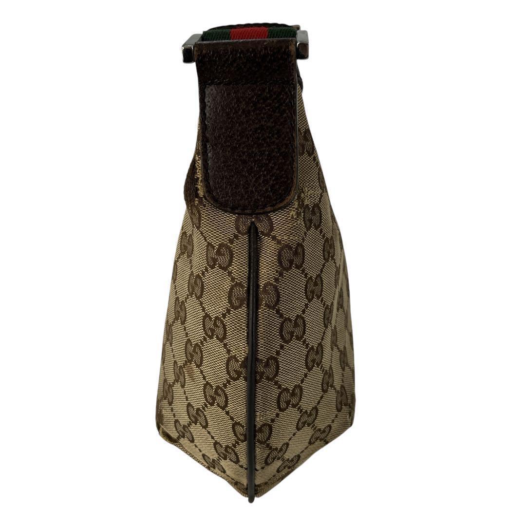 オールド　グッチ　GG柄ショルダーバッグ　ハーフムーン　三日月　シェリーライン